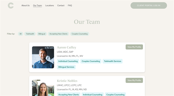 Candeo Counseling Center website redesign