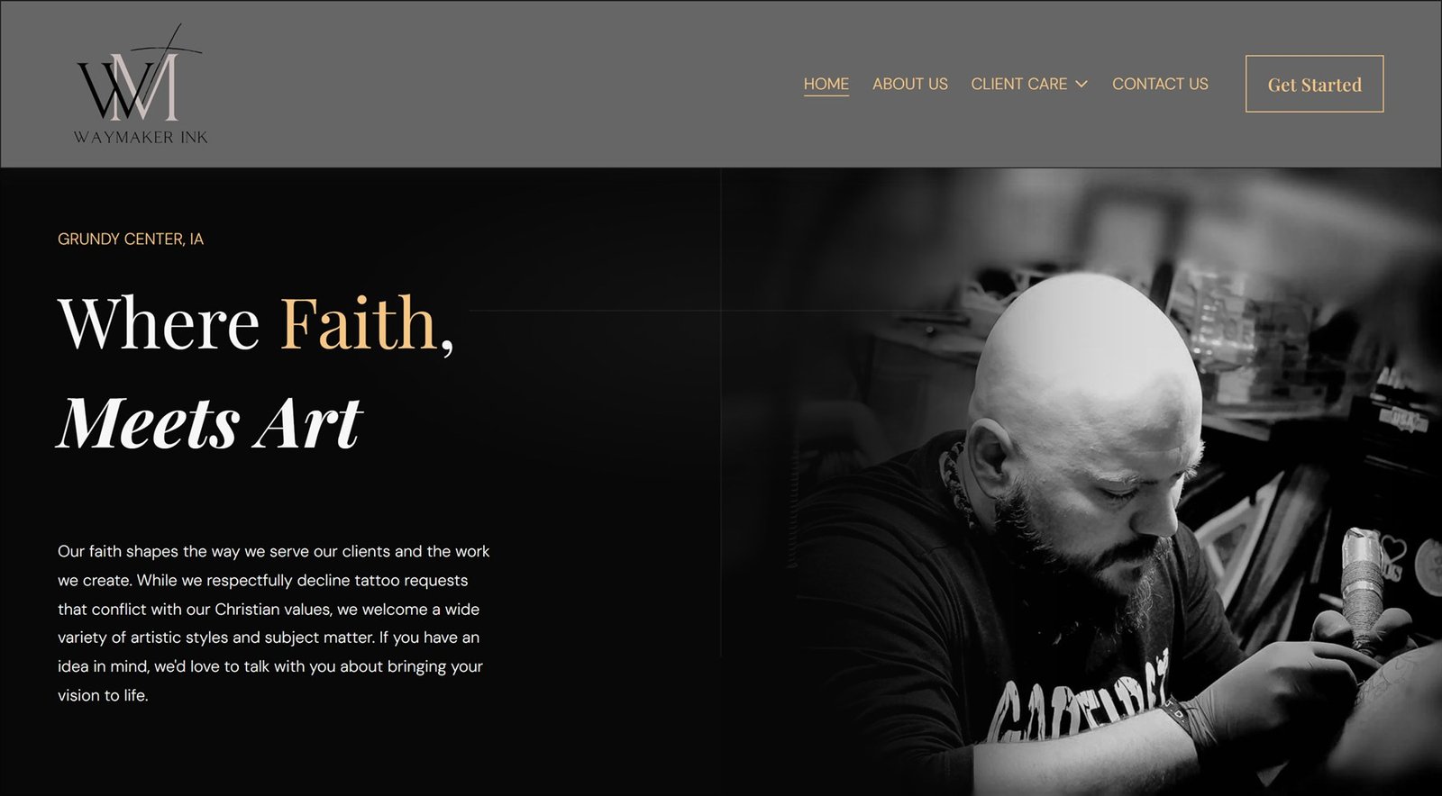 WayMaker Ink — tattoo studio home page
